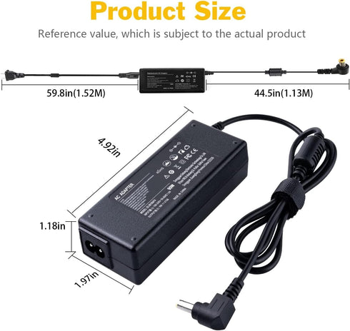 90W AC Adapter Laptop Charger for Toshiba Satellite C55 L505D L855 C675 PA3714U-1ACA Series and More Power Cord Power Cord...