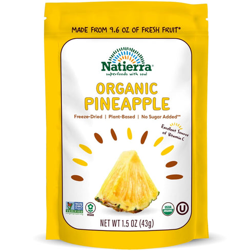 Natierra Nature's Organic Freeze-Dried Pineapples | Gluten Free & Vegan | 1.5 Ounce...