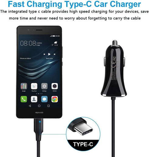 3.4A USB C Car Charger Fast Charging Adapter for Samsung Galaxy S23 S22 S21 Ultra S20 FE Note 20 S10E S10 S9 S8 A54 A14 A53 A13 A23 A20 A21 A50 A5...