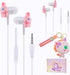 Kids Earbuds 2 pack Unicorn Earbuds for Kids Cute in-Ear Headphones with Keychain Storage Case Wired Earphones with Mic Microphone for School Clas...