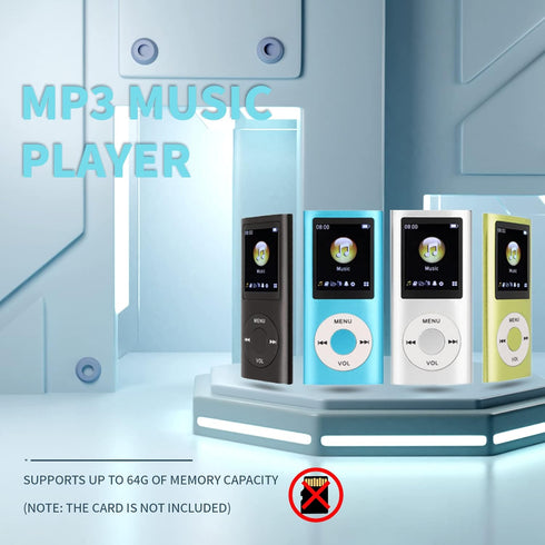 MP3 Music Player, MP3 Player, Portable MP3 Players, Slim 1.8 Inch LCD Screen, with Earphone, Supports MP3, WMA, FLAC, APE, AAC, OGG and ACELP, Sup...