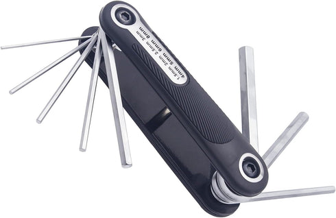 R'DEER 8 in 1 Folding Hex Key Set Pocket Portable Bike Metric Allen Wrench Kit Comfort Grip Hand Tool Sizes 1.5mm-8mm...