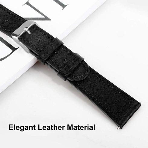 Leather Bands Compatible for Samsung Galaxy Watch 7 FE 6 5 4 Band 40mm 44mm, Watch 5 Pro 45mm/ 6 4 Classic 42mm 46mm 43mm 47mm/Active 2, 20mm Comf...