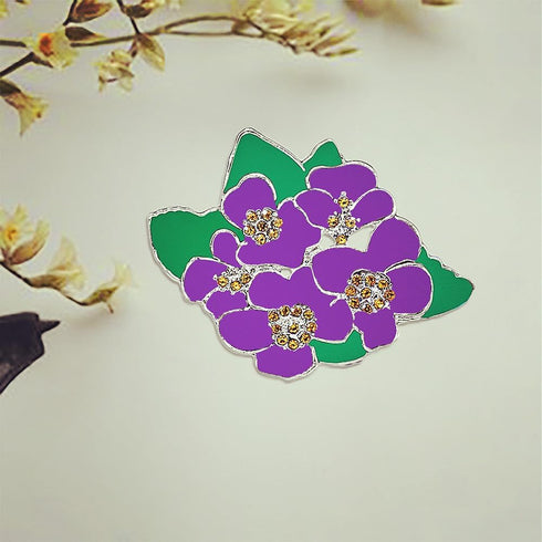 African Black Lady Social Floral Violet Pin Purple Flower Brooch Women Jewelry Gifts...