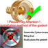 Solid Brass Garden Hose Repair Connector with Clamps, Fit for 3/8" Garden Water Hose Fitting, 3/4"GHT Male and Female Garden Hose Fitting, 2 Set...