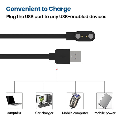 RuenTech 2-Pack Charger Compatible with TOOBUR IDW23 IDW19 IDW18 IDW17 IDW16 IDW13 Smart Watch, 3.3FT Replacement Charging Cable for TOOBUR Smart ...