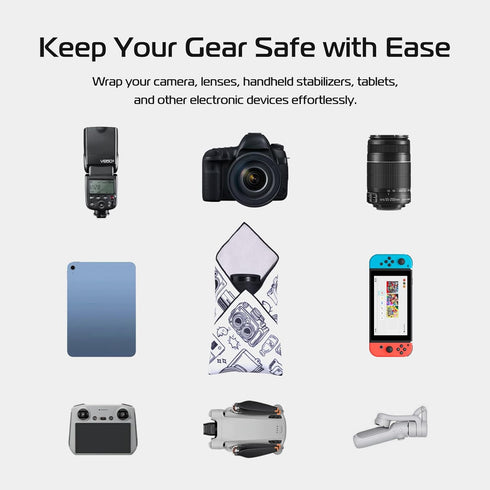 ULANZI Protective Wrap, Anti-scratch Lens Camera Wrap, Lens protector, Magic Self-Adhesive Cloth Protective Camera Wrapper for DSLR/Camera Lens/Ph...