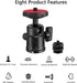 Universal 1/4" Swivel Mini Ball Head Screw Tripod Mount with Hot Shoe Mount, EszkozTA 360° Panoramic Rotating Mount Base Adapter for DSLR Cameras ...