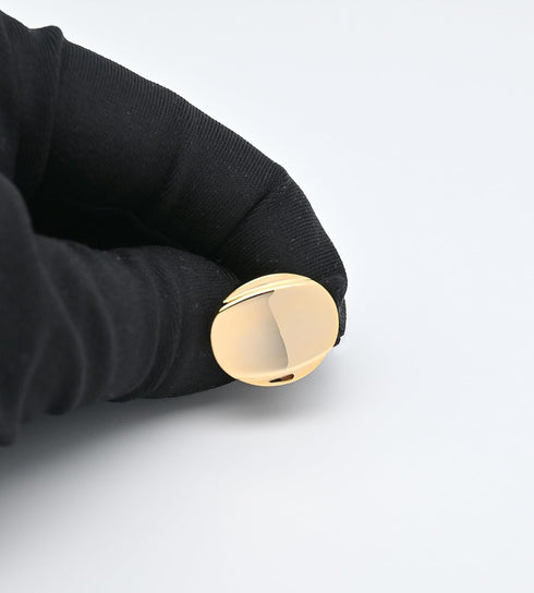 14K Gold Plated Oval Cufflinks for Men Lady In Gift Case Hand Polished Men's Cufflinks Jewelry Set for Wedding Party Anniversary Business Events T...