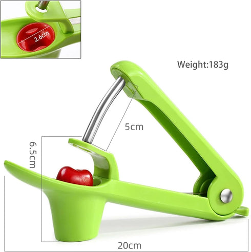 Cherry Pitter Tool,Heavy Duty&Plastic Cherry Picker Easy To Use&Clean Green Stainless Steel Cherry Core Seed Fruit Pit Remover Space-Saving Design...