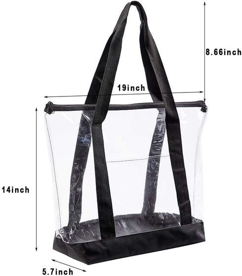 Large Clear Tote Bag, Fashion PVC Shoulder Handbag for Women, Clear Stadium Bag for Security Travel,Shopping,Sports and Work...