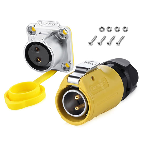 2 Pin Waterproof Connectors, Waterproof Electrical Connectors, M20 Power Connectors, Aviation Cable Connectors for Automotive, Marine, Lights, and...
