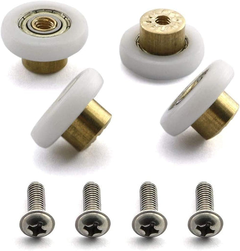 Shower Door Rollers Metal Alloy Wheels for The Bathroom Pan Glass Sliding Door Pulleys Replacement Parts Strong Load-Bearing Capacity Ultra-Quiet ...