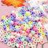 Pony Beads, 300 Pcs Rainbow Acrylic Craft Beads, Colorful Round Plastic Spacer Beads for DIY Jewelry Craft Making Necklace Rainbow Bracelet...
