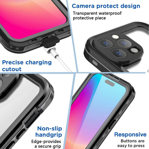 AICase Waterproof Case for iPhone 15 Pro(6.1") with MagSafe Snowproof,Dustproof and Shockproof, IP68 Certified Full Body Protection Fully Sealed U...