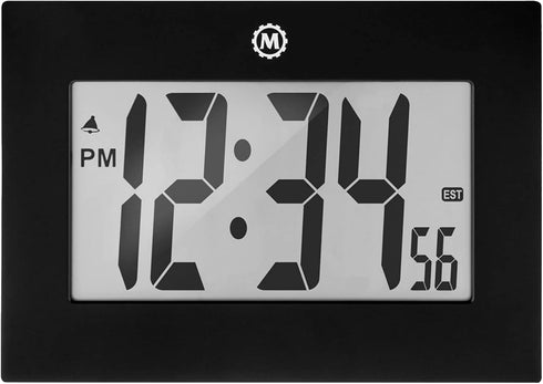 MARATHON Large Digital Wall Clock with 8” Display, Black - Easy to Read...