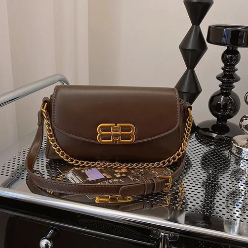 Women Retro Small Crossbody Bag Designer Purse With Decorative Chain...