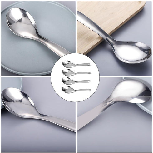 Hemoton Food Kitchen Gadget 4Pcs Rice Spoon Stainless Steel Rice Paddle Non Stick Rice Serving Spoon Rice Scooper Rice Spatula Cooking Spoon for H...