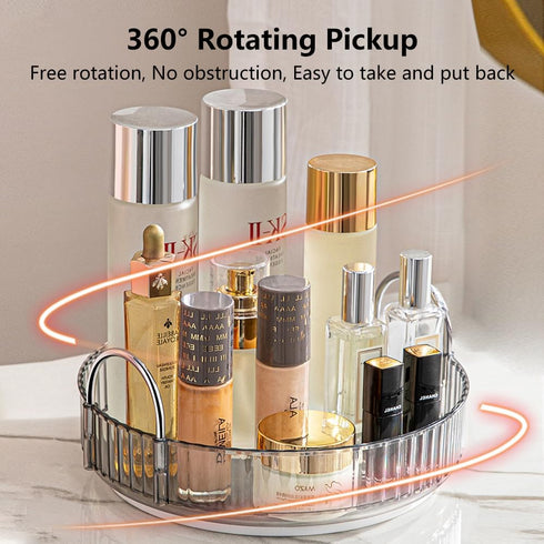 Rotating Makeup Organizer for Vanity, Spinning Cosmetics Storage for Bathroom Countertop, Skincare Holder Rack for Facial Cream, Perfume, Lotion, ...