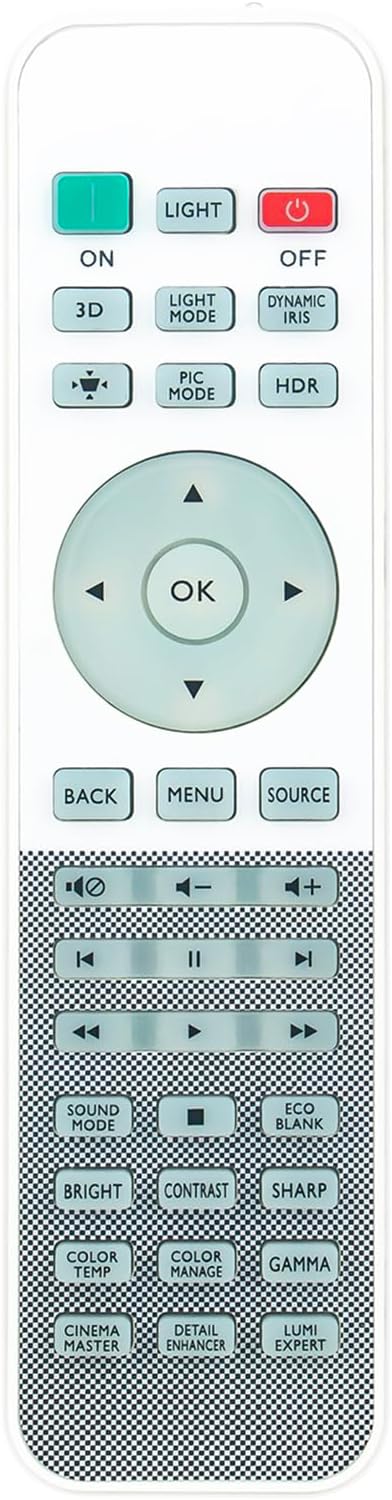 PERFASCIN Replace Infrared Remote Control Fit for BenQ MH684 TH670 W1075 W1080ST+ W1120 W3000 W1700 Projector W1090 TH683 W1070+ W2000 W2000+ W111...