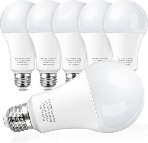 KINDEEP A21 LED Super Bright Light Bulb,150-200W Equivalent 23W E26 LED Bulb, 2500 Lumens, Warm White 3000K for Your Home, Office, Store, Garage, ...