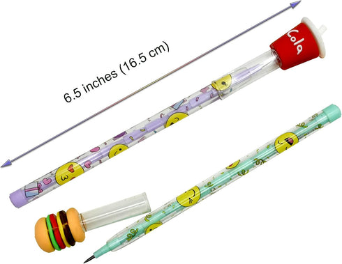 24PCS Food Non Sharpening Pencils Stackable Pencils Chips Pencil Hamburger Ice Cream Pencil Cola Pencils With 128 Replacable Nibs For School Stude...