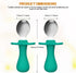 2 Pcs Baby Spoons Toddler Spoons for Self Feeding, Kids Spoons with Silicone Round Handle, Stainless Steel Toddler Utensils Children Safe Silverwa...