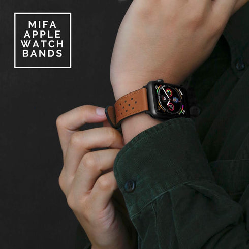 Mifa Leather Band Made for Apple Watch 10 42mm 9 8 7 41mm 6 SE 5 4 40mm 38mm iwatch Series 1 2 3 Nike Sports Replacement Strap Bands Dressy Classi...