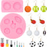 Sports Polymer Clay Molds, 15 Pcs Ball Polymer Clay Molds for Earrings, Football Basketball Rugby Clay Molds for Polymer Clay Jewelry, Volleyball ...
