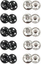 Meikeer 100 Sets Sew on Snaps Sewing Snaps for Fabric Metal Snaps Fasteners Press Studs Buttons for Sewing, Black and Silver(10mm)...
