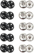 Meikeer 100 Sets Sew on Snaps Sewing Snaps for Fabric Metal Snaps Fasteners Press Studs Buttons for Sewing, Black and Silver(10mm)...