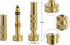 Adjustable Twist Hose Nozzle, 4" Heavy-Duty Brass Hose Nozzle Garden Sprayer with 4 Rubber Washers for Garden Watering Patio Lawn Car Washing Driv...