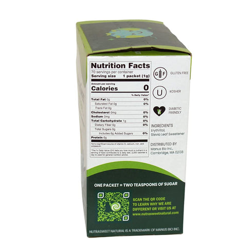 NutraSweet Natural Zero Calorie Stevia Sweetener-Natural Sugar Substitute, Sugar Like Taste, Diabetes-friendly, Keto-friendly - 70 count packets...