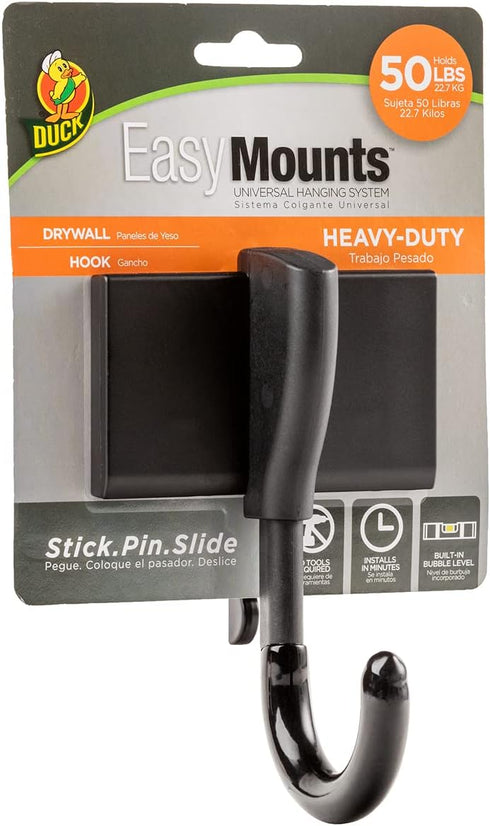 Duck Brand EasyMounts Garage Hook Heavy Duty Hanging - Garage Storage for Ladder, Garden Tools, Extension Cord & Equipment - Wall Mount, Large Uti...