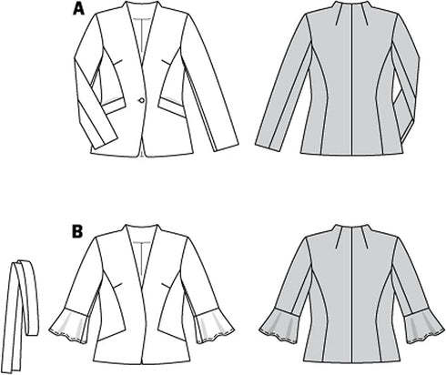 Burda Style Misses' Lined Jacket, Code 6100 Sewing Pattern Kit, Sizes 8-18, Multicolor...