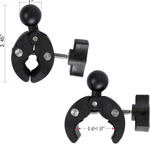 1" Ball Adapter for Handlebar Clamp Mount Base, Compatible with RAM Mounts B Size Double Socket Arm & Bike Motorcycle Phone Mount Holder...