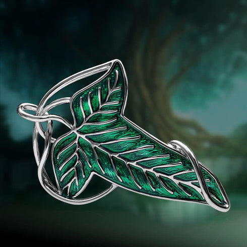 Bahamut Elegant Elven Green Tree Leaf Enamel Pins Brooch for Women Men Suit Pendant Necklace,Cloak Clasp Brooches Cosplay Jewelry...