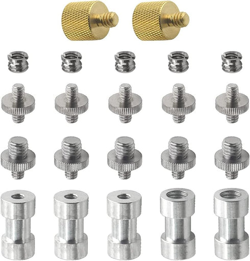 Camera Mount Screw Adapter 22Pack 1/4 Inch and 3/8 Inch Camera Screws Tripod Threaded Screws Adapter Camera Screw Mount Set for Camera Tripod Mono...
