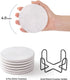 LIFVER Coasters Set of 6 Absorbent Drink Coasters with Holder, White Marble Style Ceramic Stone Coasters for Home Decor Coffee Table Protection, 4...
