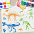 3pcs Dinosaur Skeleton Stencil Template Stegosaurus Triceratops Tyrannosaurus Rex Stencils 11.8×11.8inch with Paint Brush Dinosaur Footprint Stenc...