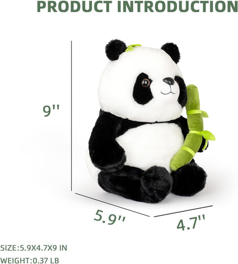 Panda Stuffed Animal 9'' Panda Bear Plush Toys with Bamboo Stuffed Panda Plushies Cute Panda Doll Gifts Black and White...