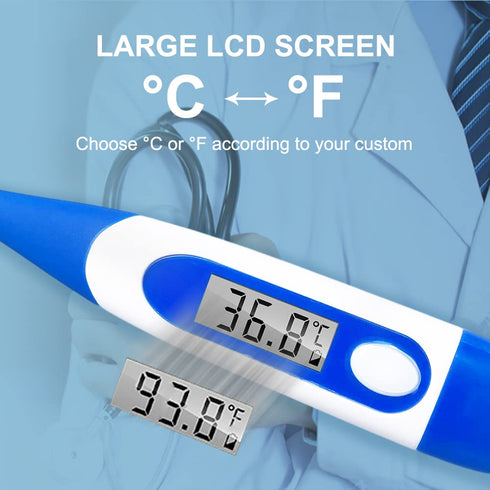 Berrcom Digital Thermometer for Adults, Oral and Underarm Thermometer for Baby and Kids Medical Thermometer with Fever Alarm Rectal Thermometer wi...