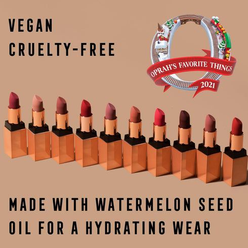 Vegan Lipstick for Women, Matte, Long Lasting, Hydrating Lip Stick with Vitamin E and Watermelon Seed Oil, Vegan Makeup, Paraben and Cruelty Free ...