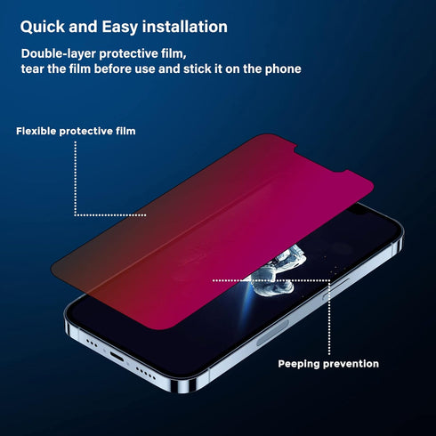 for iPhone 12/iPhone 12 Pro Privacy Screen Protector - Anti-Blue Light, Anti-Glare, Anti-spy Gradient Color Privacy Screen Protector Film (6.1 inc...
