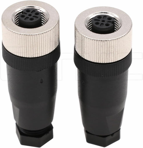 Eonvic M12 4 Pin Female Connector, 12mm A Code Industrial Circular Connector, Unshiled Field Assembly Wireable Sensor IP67 250V 4A AC/DC Straight ...