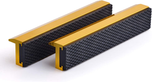 6" Vise Jaws, Universal Soft Vice Jaws Pads Covers with Strong Magnetic, Multi-Purpose Protector for Any Metal Vice, 1 Pair, Golden...