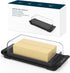 KITCHENDAO Airtight Butter Dish with Lid for Countertop and Fridge, Dishwasher Safe, BPA Free Wide Plastic Butter Keeper for 2 Sticks East Coast/W...