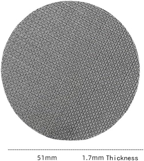 Screen - Lower Shower Screen - Metal Contact Screen for Espresso Filter Basket - 1.7mm Thickness 150?m - 316 Stainless Steel (51mm), Silver...