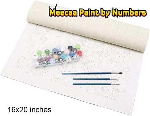 Meecaa Paint by Numbers Nature Landscape Field Tree Artist Kit for Adults Beginner DIY Oil Painting 16x20 inch (No Frame, Nature)...