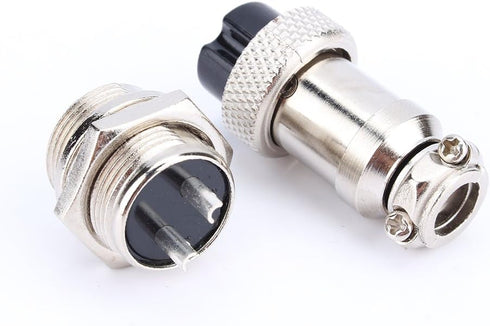 Yosoo M16 16mm 2 Pin Screw Type Electrical Aviation Plug Socket Connector Used in and Electronic Connector of Aviation (2 Pin)...